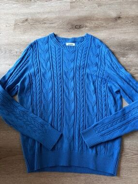 Blue oversized knit sweater